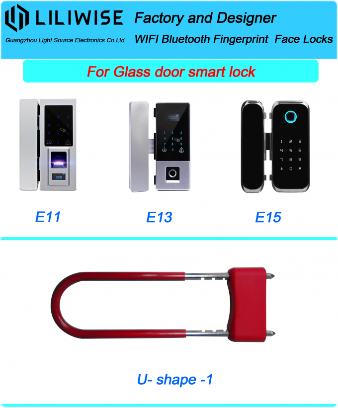 Akıllı Cam Kapı Kilidi WiFi Bluetooth APP Erişim Elektronik Biyometrik Parmak İzi 1