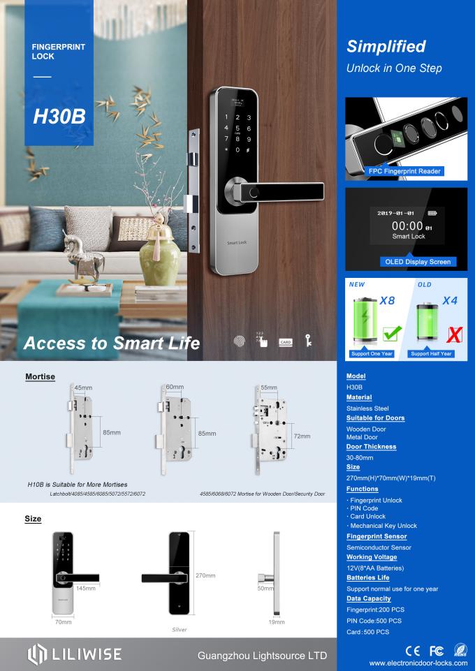 Airbnb Elektronik Kapı Kilitleri Residence Tuya Akıllı Parmak Izi Şifre Kartı Wifi Kapı Kilidi 0