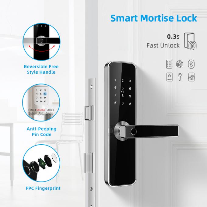 Akıllı Oda Kapı Kilitleri Güvenlik Parmak Izi Kablosuz Bluetooth TTLock APP Dijital Akıllı Kilit 1