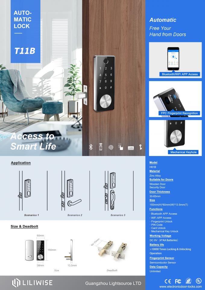 Houesehold ve Ticari İçin Parmak İzi Bluetooth Elektronik Kapı Kilidi 1