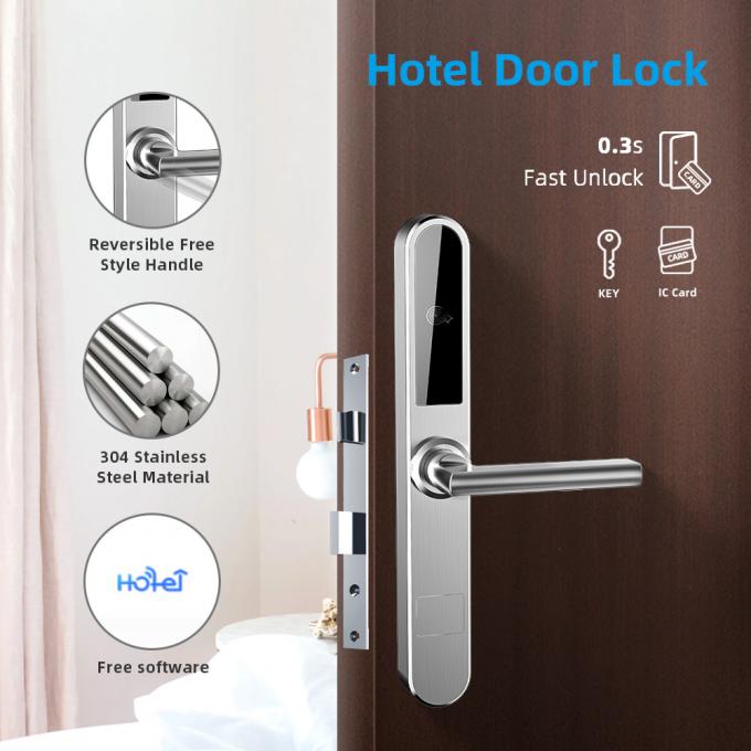 Anahtarsız Elektrikli RFID 30uA Otel Odası Güvenlik Kapı Kilitleri 0