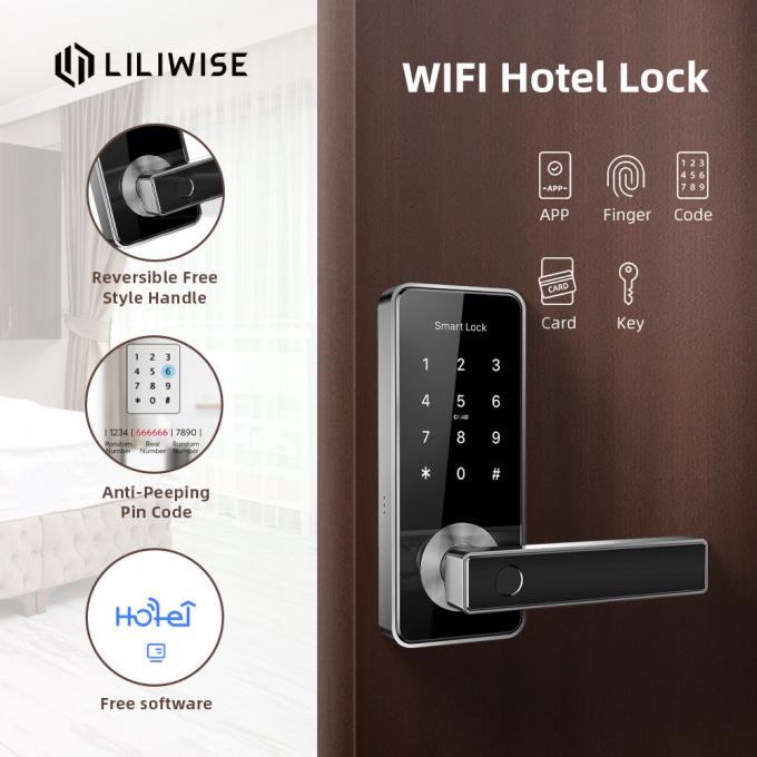 Akıllı Otel Kapı Kilidi Akıllı Ev Wifi Biyometrik Parmak İzi Kilidini 1
