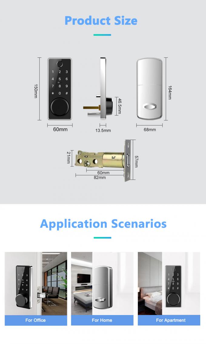 Akıllı Anahtar Kart Kapı Kilidi Akıllı Dijital Bluetooth Erişim Elektronik Parmak Izi Kapı Kilitleri 3