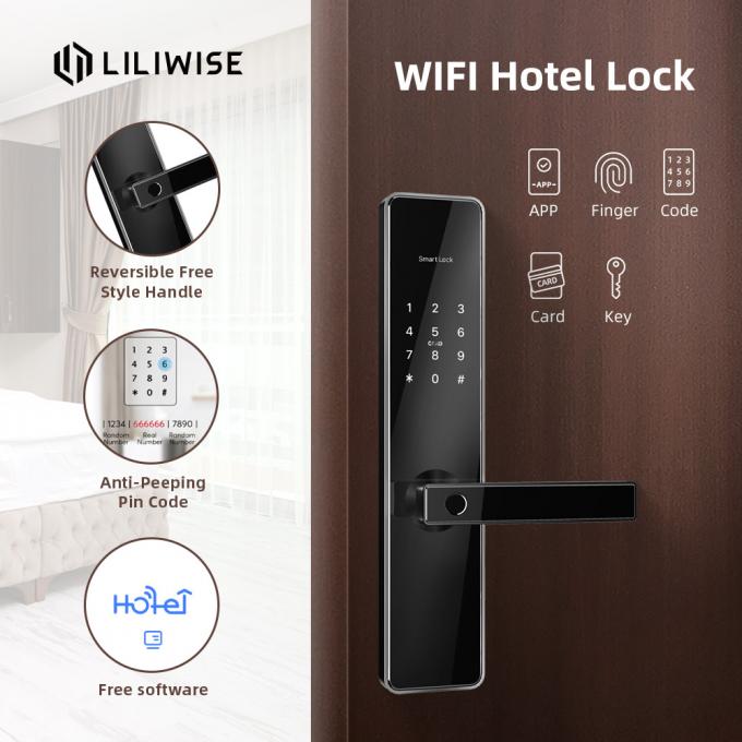 Güvenlik Çok Fonksiyonlu Otel Kapı Kilitleri Şifre Akıllı Akıllı Dijital Parmak İzi 4