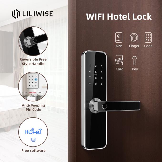 Otel Odası Kapı Kilitleri Kontrol Sistemi Tuş Takımı Elektrikli Parmak İzi Kapı Kilidi 4