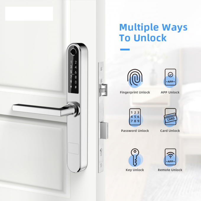 Ultrathin Sürgülü Veranda Kapısı Akıllı Kilit Bluetooth FPC Parmak İzi Mekanik Anahtar 0
