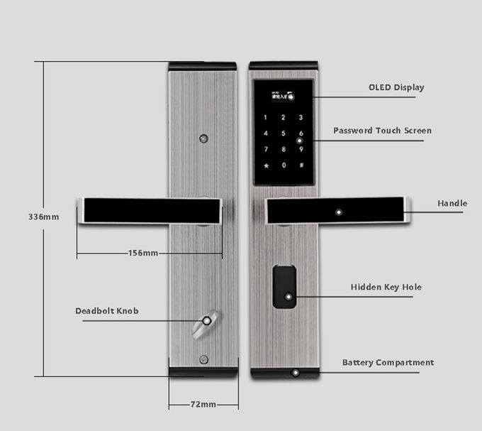 Çoklu Anahtarsız Otel Kapı Kilitleri, Şifre Elektronik Tuş Takımı Kapı Kilidi 2