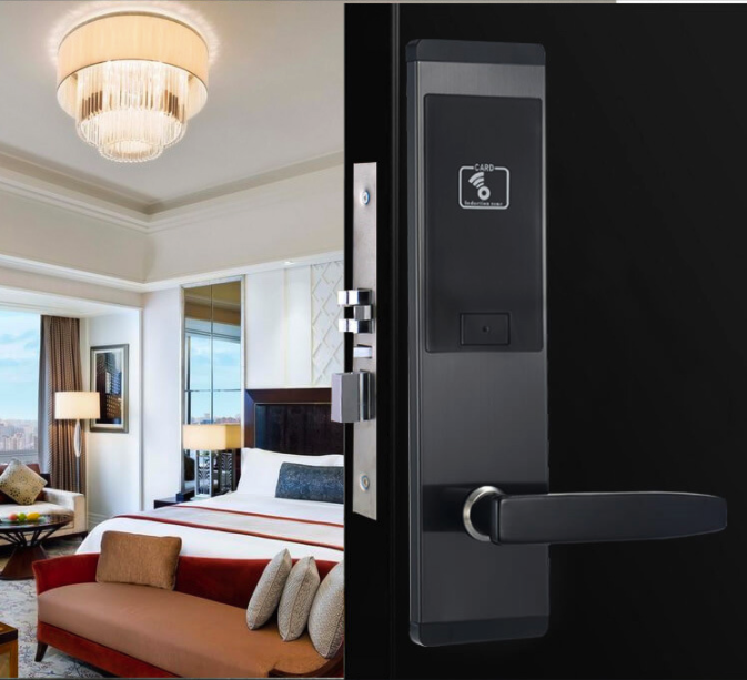 Akıllı Ekran Kartı Kartsız Anahtarsız Giriş Otel Çinko Alaşımlı Kapı Kilitleri 0