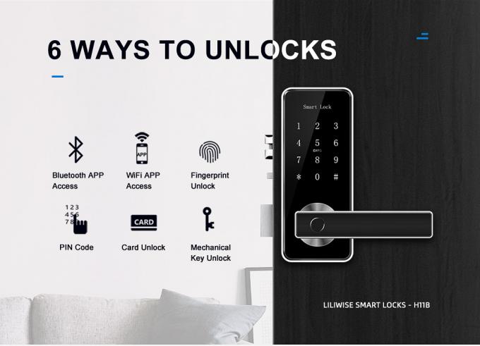 Ana Anahtarlı Akıllı Parmak İzi Kapı Kilidi Bluetooth Parmak İzi Şifreli Kilit 2