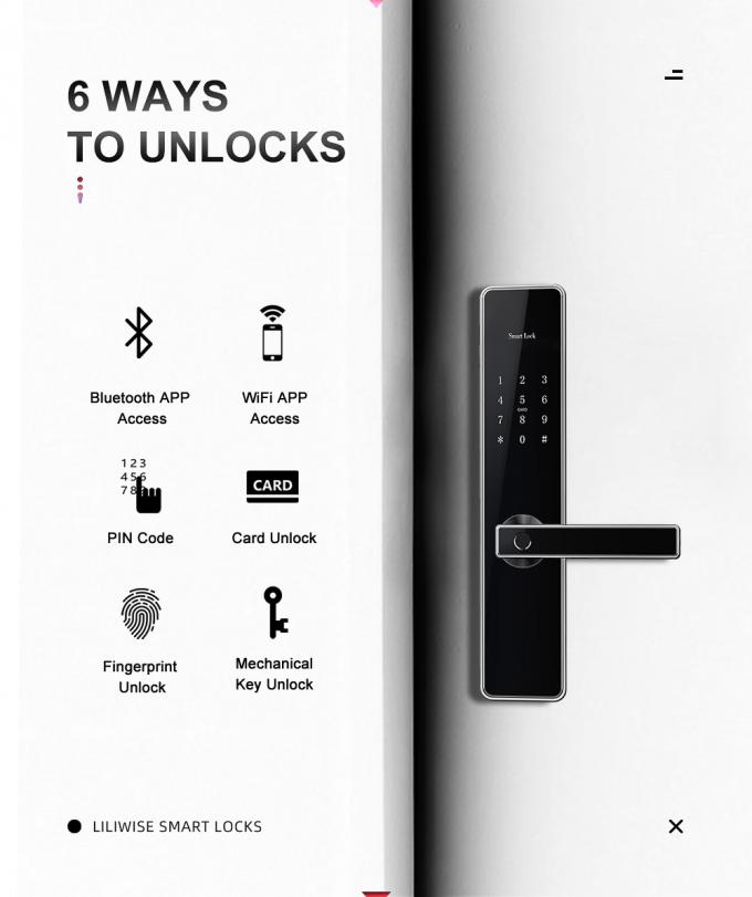 Elektronik Kapı Kilitleri Dayanıklı Bluetooth Kapı Kilidi, 3D Optik Parmak İzi Biyolojik Çinko Alaşım Kilidi 0