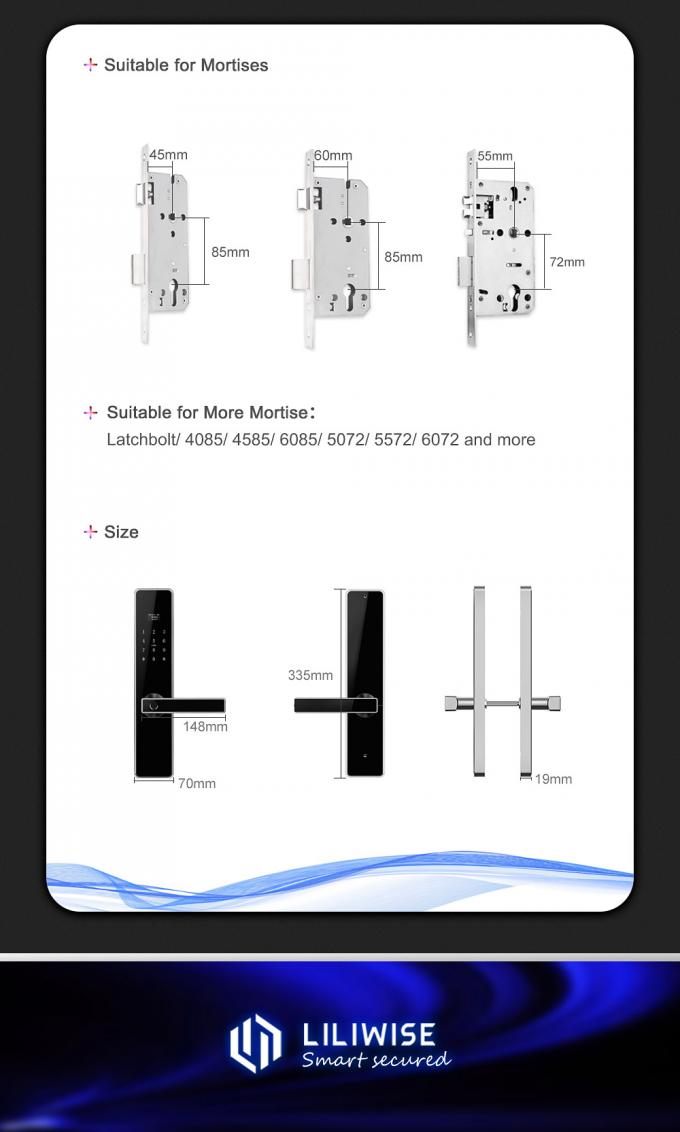 Akıllı Elektronik Kapı Kilitleri Parmak Izi Kod Kilidi / RFID Su Geçirmez Geçiş Kontrol Kapı Kilitleri Ev Için 1