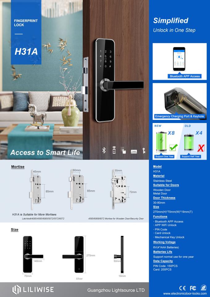 Elektronik Kapı Kilitleri WiFi Bluetooth Kilidi 0
