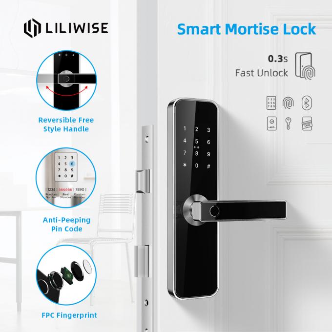 Akıllı Kod Kapı Kilidi Çinko Alaşımlı Kapı Kolu Kilitleri 0