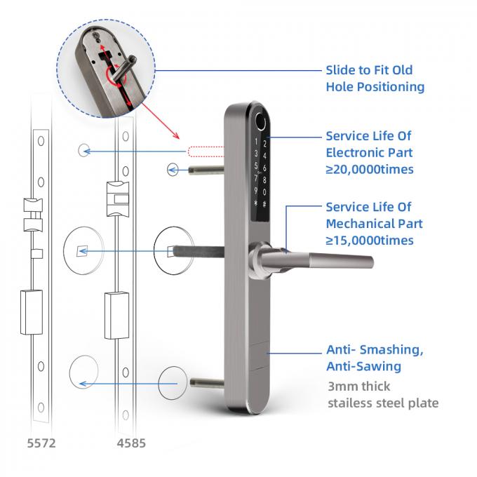 Paslanmaz Çelik Akıllı Parmak İzi Kapı Kilidi İnce Wifi Bluetooth Uzaktan Kumanda 1