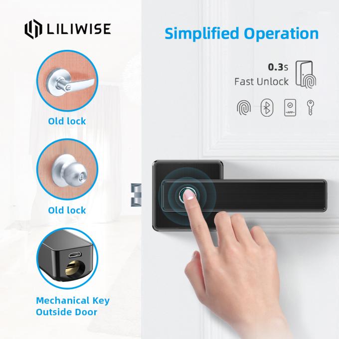 Liliwise Biyometrik Parmak İzi Kapı Kilidi WiFi Bluetooth APP Yüksek Güvenlik 0