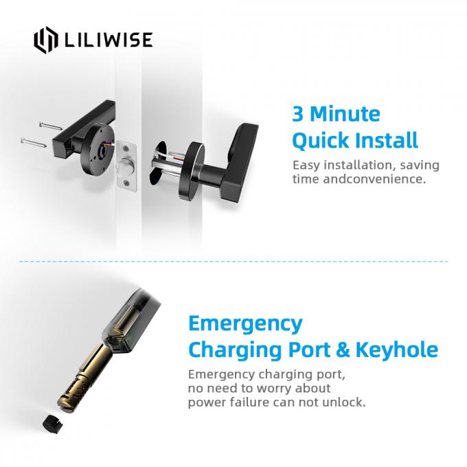 Liliwise Biyometrik Parmak İzi Kapı Kilidi WiFi Bluetooth APP Yüksek Güvenlik 1