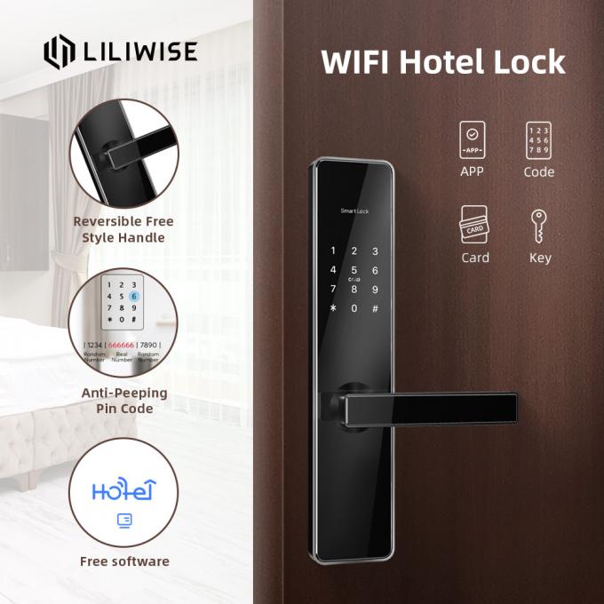 Otomatik Otel Kapı Kilitleri Elektronik Anahtarsız Silindir Dijital Akıllı Wifi 2