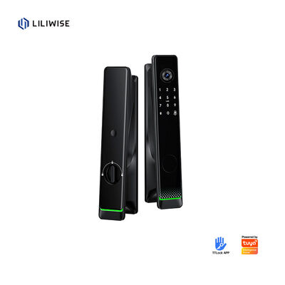 Liliwise Tuya Ttlock Otomatik Biyometrik Kilit Rfid Kart Wifi App Ble Parmak izi Akıllı Kapı Kilitli Kamera