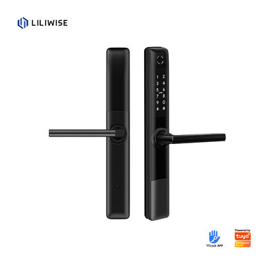 Liliwise Su geçirmez Tuya APP WiFi BLE Parmak izi Akıllı Kilit Sıkı Profil Alüminyum Kapılar Ahşap Kapı