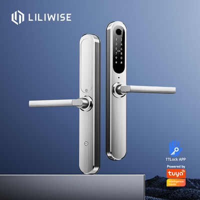 Liliwise Özel Güvenlik Elektronik Su geçirmez Ip66 Dijital Ttlock Tuya Wifi Parmak izi kaydırıcı Slim Akıllı Kapı Kilit